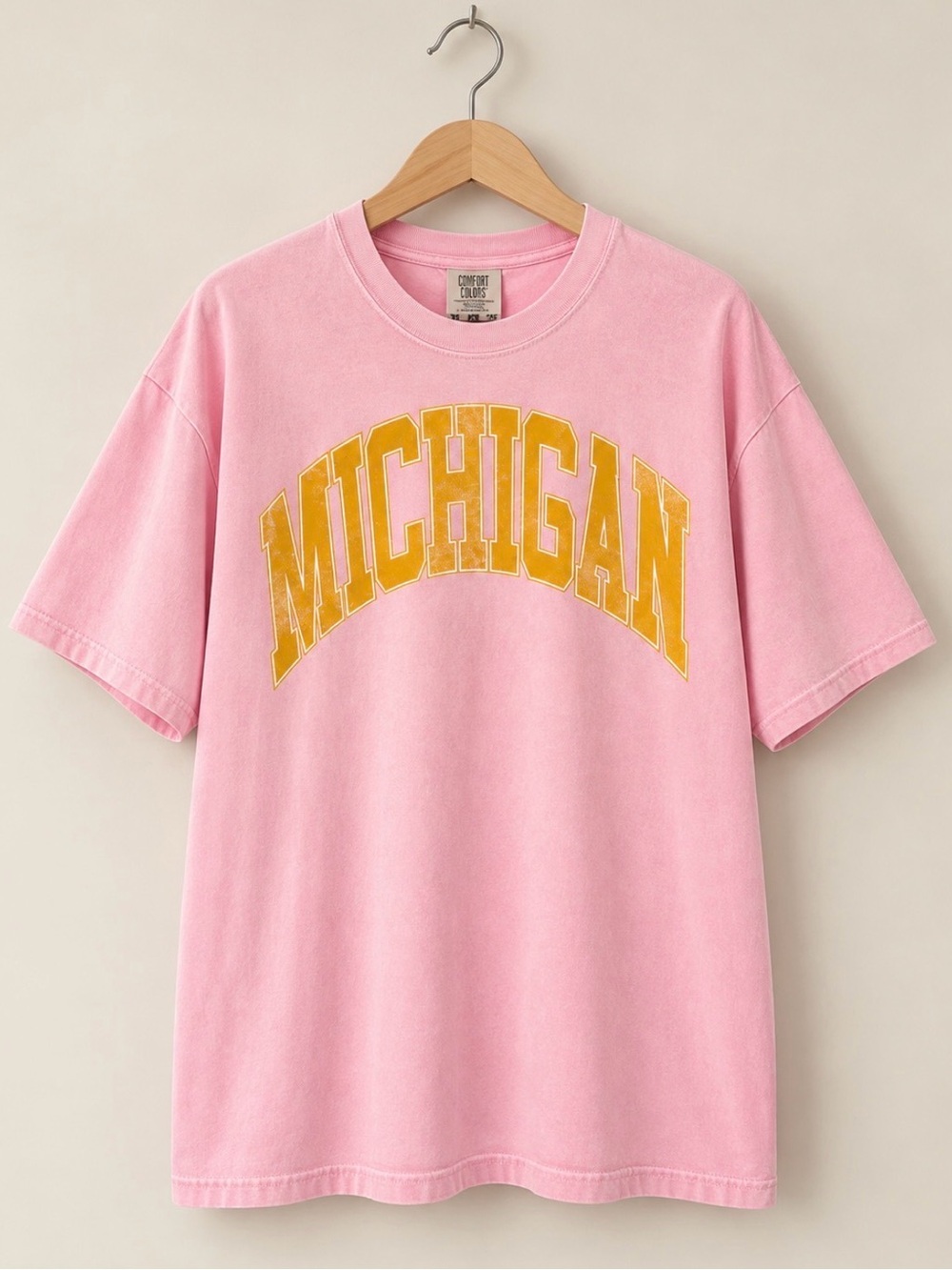 NWT Comfort Colors Michigan Wolverines Graphic Shirt T-Shirt, Pink, 2XL